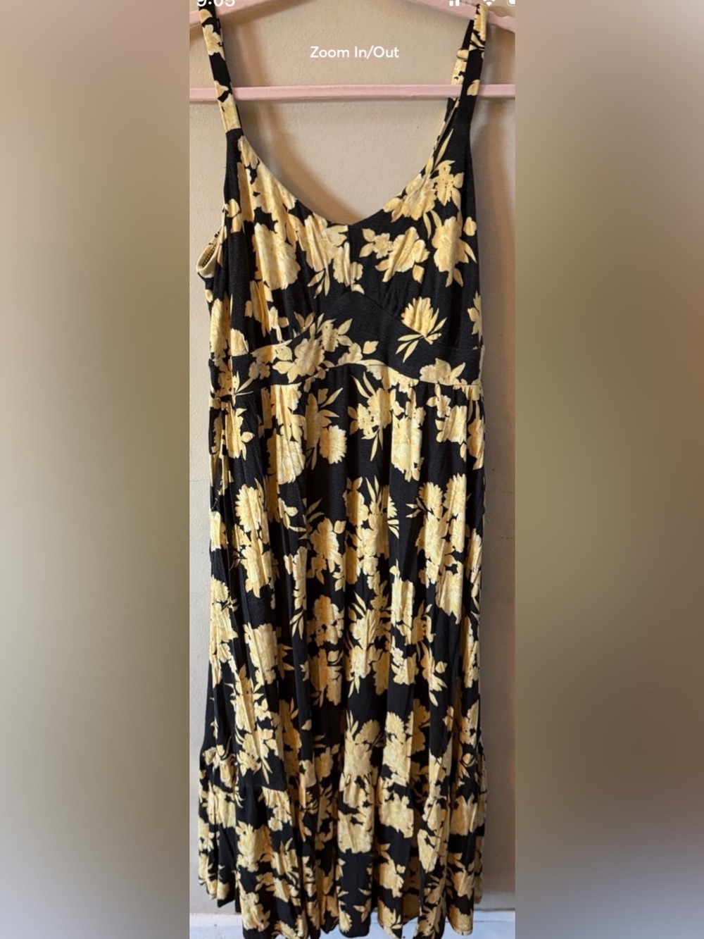 torrid Black Maxi Dress with Yellow Floral Print torrid size 0